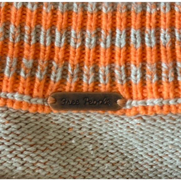 Free People Easy Street Tunic Sweater M Orange Oversized Knit Cozy Slouchy Boho - Picture 3 of 9